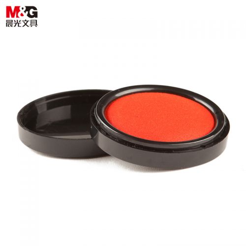 晨光(M&G)文具φ84mm圆形塑壳财务秒干印台印泥 办公用品 红色单个装AYZ97524